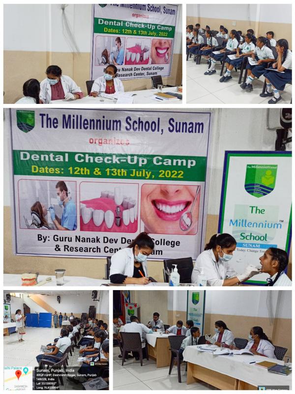 A dental screening camp was conducted on 12th and 13th July; total of 465 school children were examined at 